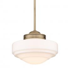  0508-M MBS-VMG - Ingalls Medium Pendant in Modern Brass and Vintage Milk Glass Shade